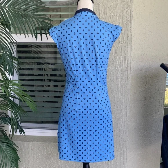 Stylish Blue Patterned Golf Dress (cutting green pattern) - Picture 2 of 6